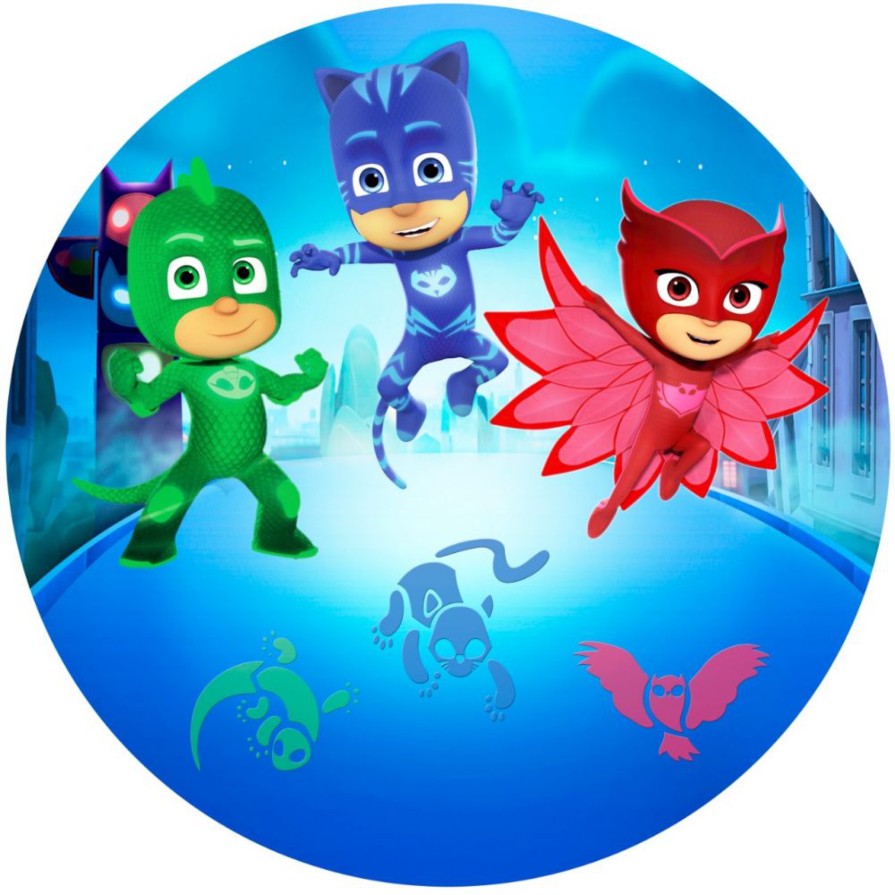 Painel Tecido Redondo PJ Masks